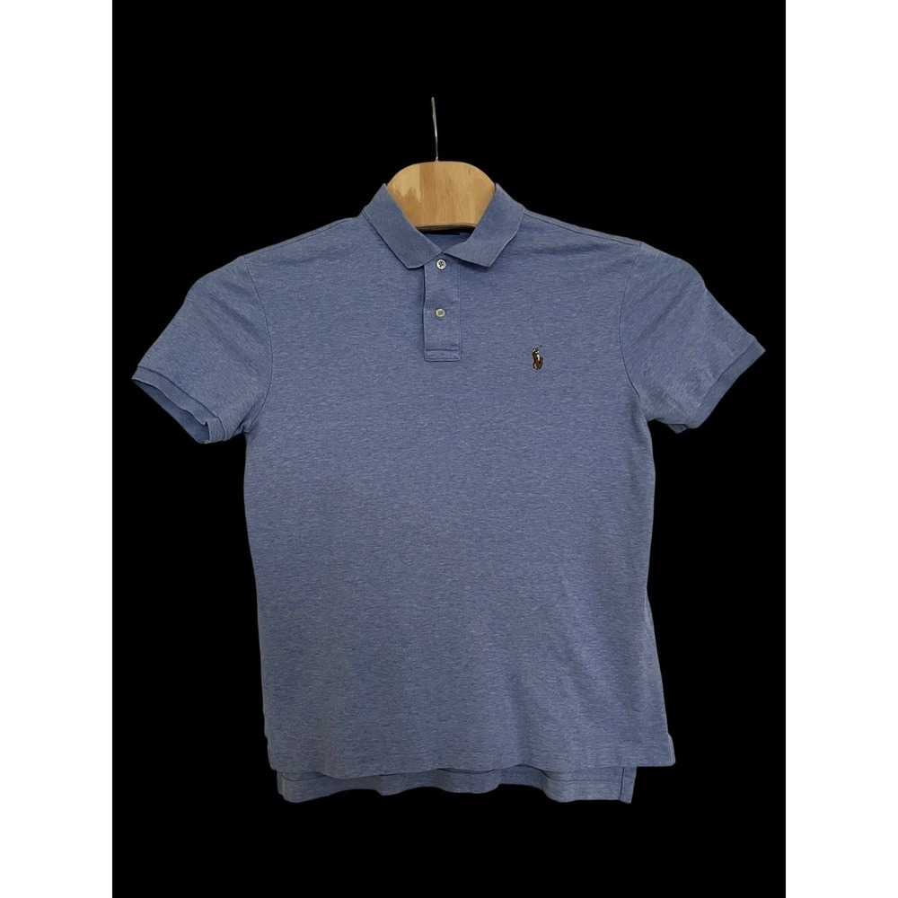 Polo Ralph Lauren Pima Soft Touch Mens Polo‎ Short Sleeve Shirt Blue Size M